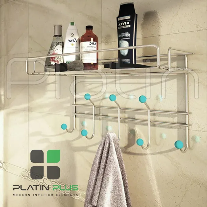 platin 708- platin 7311 پنل حمام پلاتین کد 708 شلف دیواری مناسب نظم دهی لوازم حمام