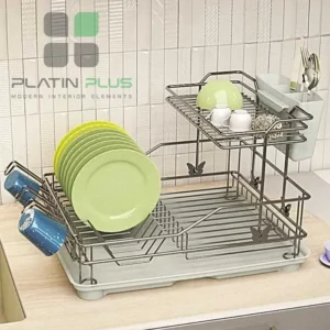 جاظرفی 1.5 طبقه پروانه پلاتین کد 608 | آبچکان رومیزی دو طبقه فلزی