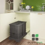 سطل زباله دو مخزنه اکو کف ریل پلاتین 40 لیتری مناسب یونیت 40