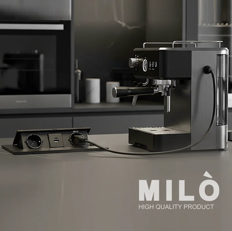 milo 1020-2 پریز توکار داشبوردی 2 سوکت شارژردار میلو مدل 1020 | 2 سوکت + Type-C و Type-A