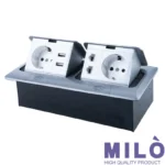 پریز کف شارژردار میلو مدل 4026 | 2 سوکت + USB Charge
