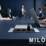 پریز توکار کتابی سه سوکت میلو 1041 | مشکی، نقرهای، خاکستری