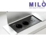 پریز توکار کتابی دو سوکت شارژر دار میلو 1042 | فست شارژ Type-C و Type-A