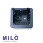 پریز توکار اداری میلو مدل درب دار تک سوکت شارژردار کد 1045