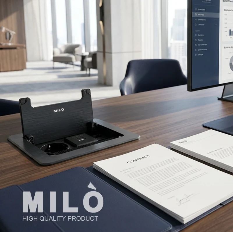 milo 1045 پریز توکار اداری میلو مدل درب دار تک سوکت شارژردار کد 1045