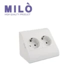 پریز روکار کنجی دو سوکت میلو 1064 | مشکی و سفید