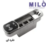 پریز توکار اداری سه سوکت میلو همراه با شارژر وایرلس دار مدل 1066 | رنگ مشکی