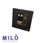 شارژر توکار کابلدار میلو 1068 | دارای ۲ سوکت برق + کابل شارژ آیفون و اندروید + فست شارژ (USB-A/C)