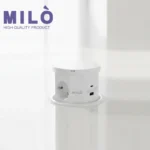 پریز توکار آسانسوری اتوماتیک میلو 1070 | شارژر وایرلس + ۳ سوکت برق + USB فست شارژ