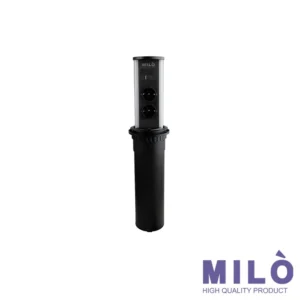 پریز توکار آسانسوری تاچ با نورپردازی LED میلو | شارژر وایرلس + ۲ سوکت + USB فست شارژ