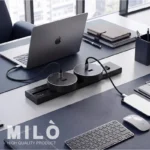 شارژر توکار پرتابل ریلی میلو کد ۲۰۲۰ | فست شارژ Type-A و Type-C | مشکی با رینگ کروم