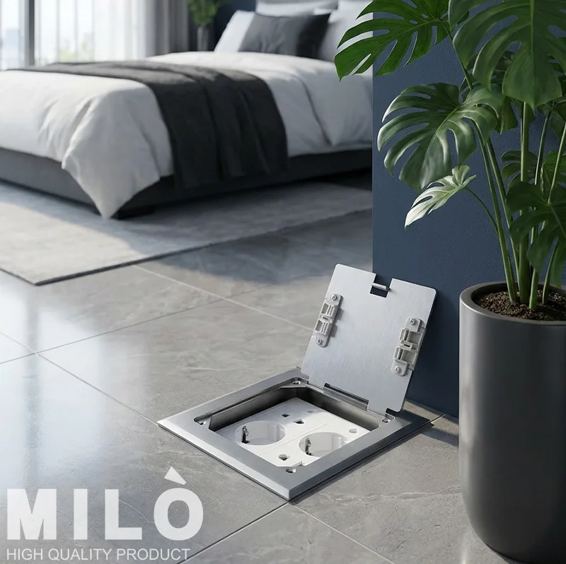 پریز کف کتابی میلو مدل 4032 | 4 سوکت برق و دوپین