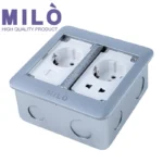 پریز کف درب مخفی دو سوکت میلو 4034 | برق و شبکه CAT6